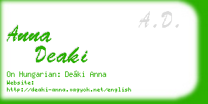 anna deaki business card