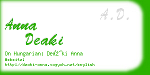 anna deaki business card